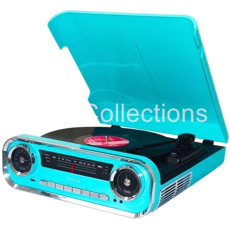 01TT18 - Tocadiscos Modern Vintage con Encoding Azul - Imagen 1