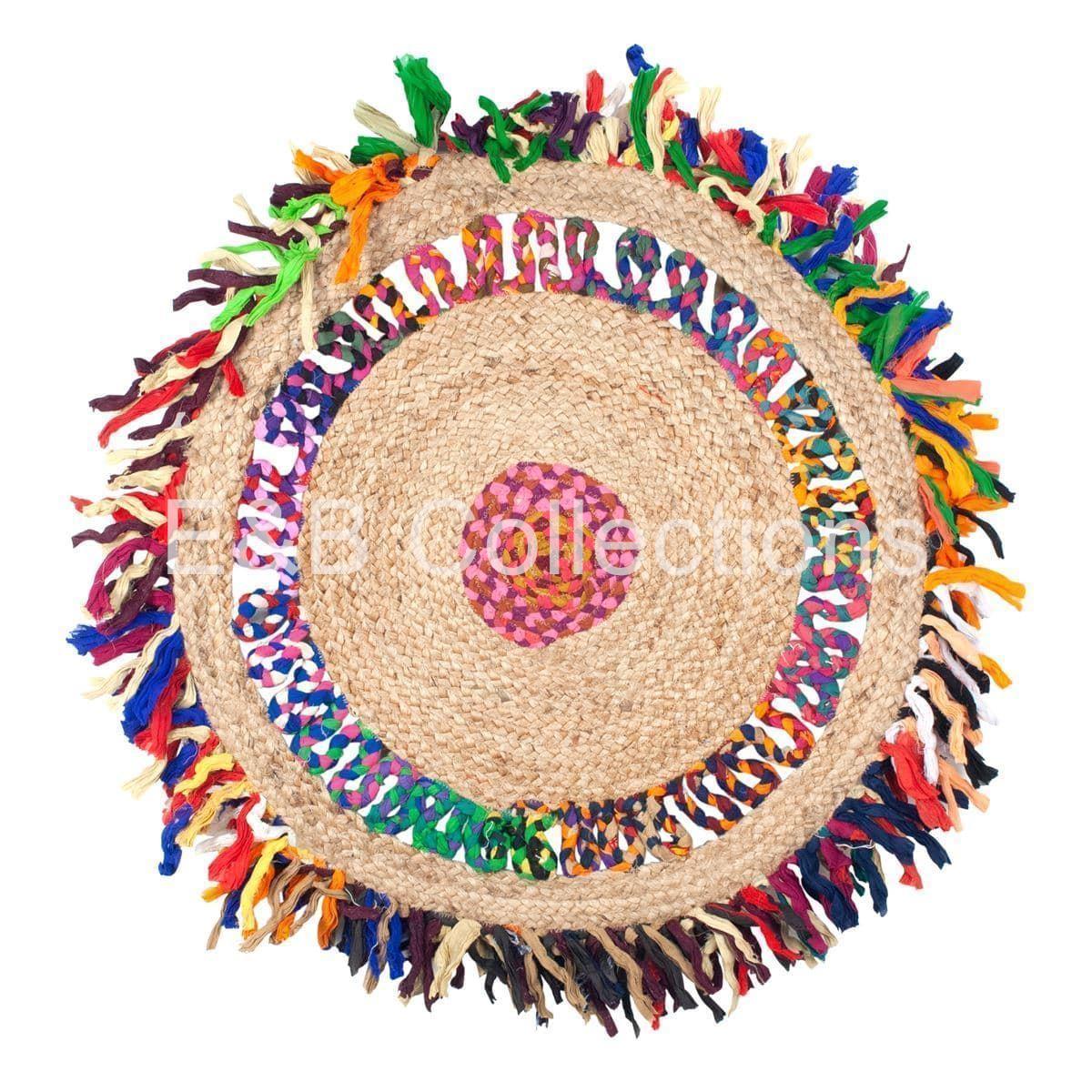 Alfombra Yute / Colores Flecos 90 CM. - Imagen 1