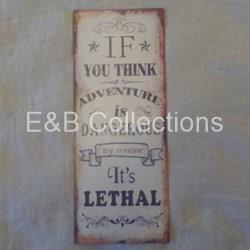 Cartel Vintage " Adventure " . Deco , Retro . - Imagen 1