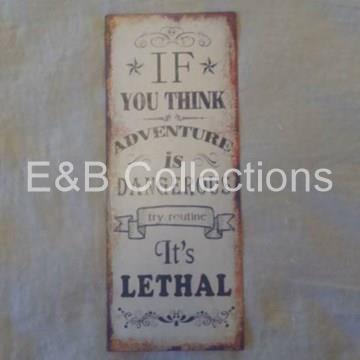 Cartel Vintage " Adventure " . Deco , Retro . - Imagen 1