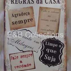 Cartel Vintage " Regras da Casa " . Deco , Retro - Imagen 1