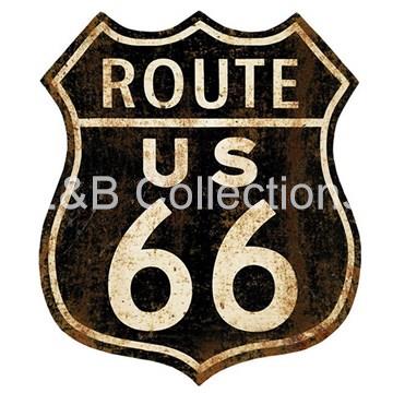 Cartel Vintage " Ruta 66 " - Imagen 1