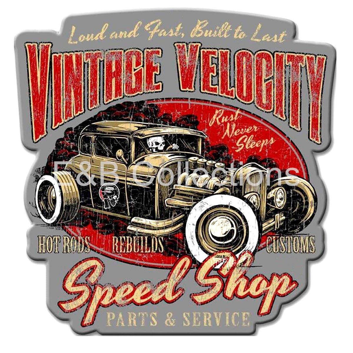 Cartel " Vintage Velocity - Speed Shop " - Imagen 1