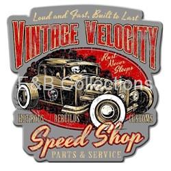 Cartel " Vintage Velocity - Speed Shop " - Imagen 1