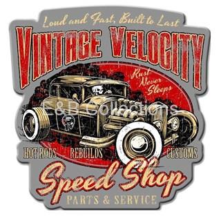 Cartel " Vintage Velocity - Speed Shop " - Imagen 1