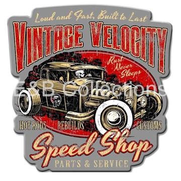 Cartel " Vintage Velocity - Speed Shop " - Imagen 1