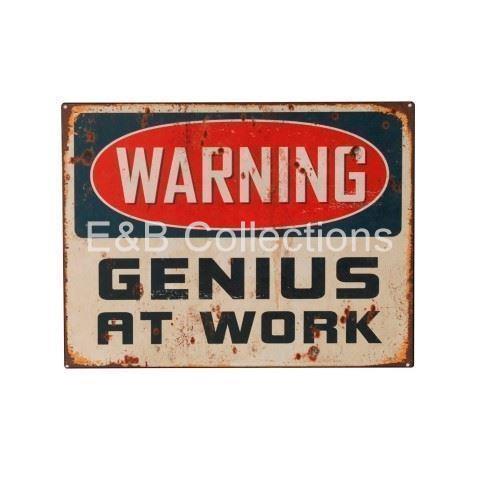 Cartel Vintage " Warning " - Imagen 1