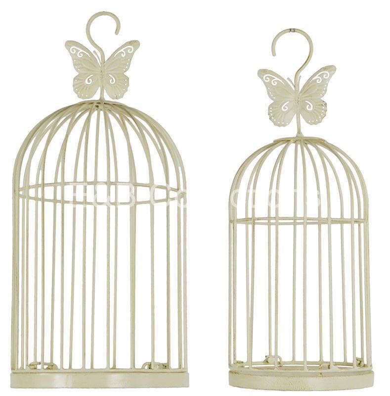 Jgo. Jaulas hierro mariposas Shabby Chic - Imagen 1