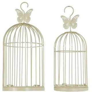 Jgo. Jaulas hierro mariposas Shabby Chic - Imagen 1