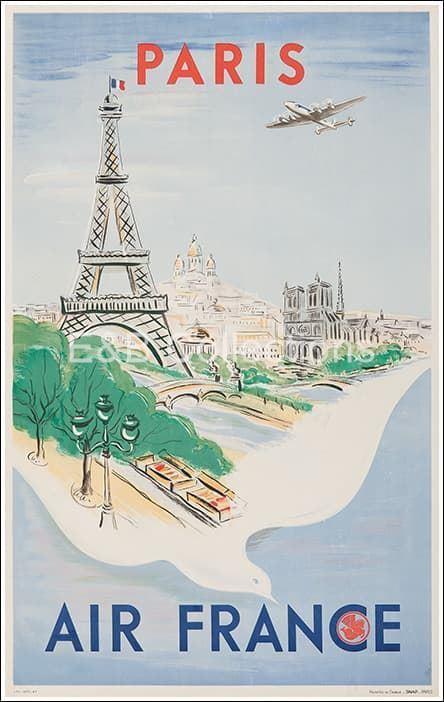 Poster " Paris " Air France - Imagen 1